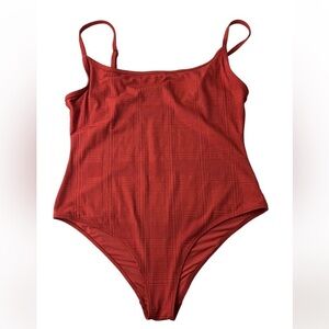 ISO of aerie one piece in red/rust plaid ribbed